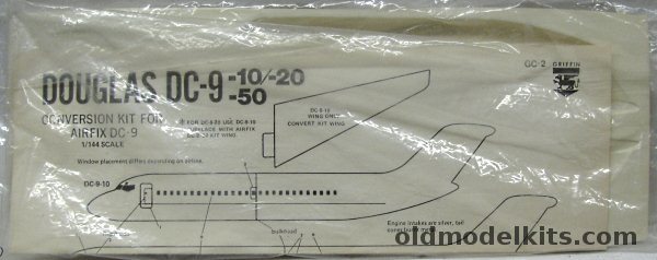 Griffin 1/144 Douglas DC-9-10 / DC-9-20 / DC-9-50 - TWO Conversion Kits - Bagged, GC-2 plastic model kit